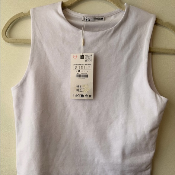 NWT Zara Classic White  Cropped Tank Top - Picture 3 of 9